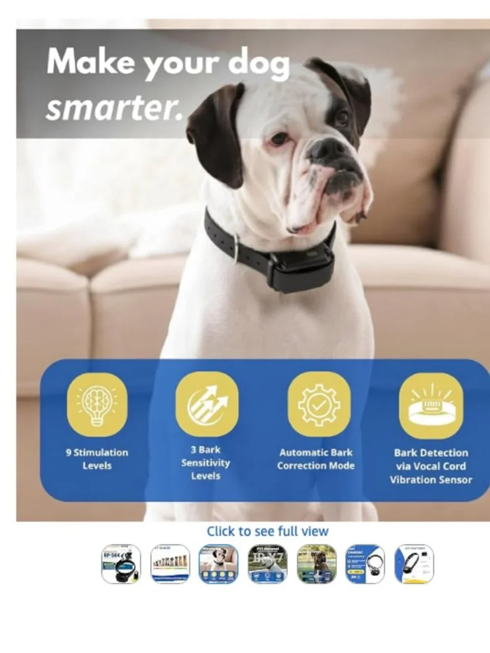 Educator BarkLess Pro BP-504 Waterproof No-Bark Dog Collar + Clicker
